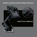 Suporte Celular GPS Carro Resistente Firme Haste Ajuste Prolongável Rotação 360 Base